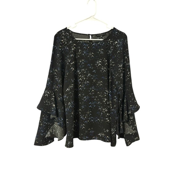 Sanctuary Tops - Sanctuary Moonchild Star Print Ruffle Sleeve Stargazer Blouse Top Size Large LG